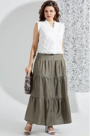 Костюм Mira Fashion 5556-2 белый+хаки