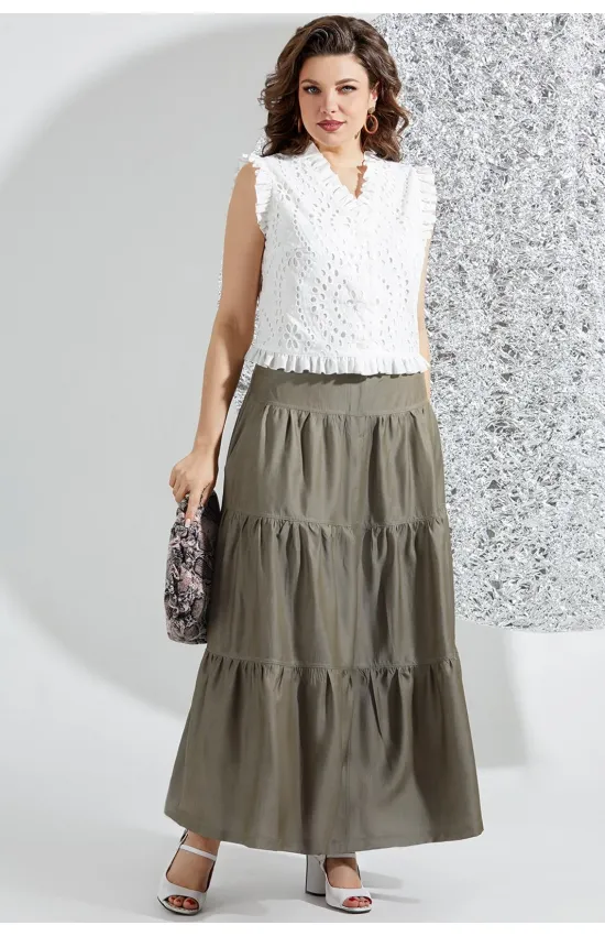Костюм Mira Fashion 5556-2 белый+хаки