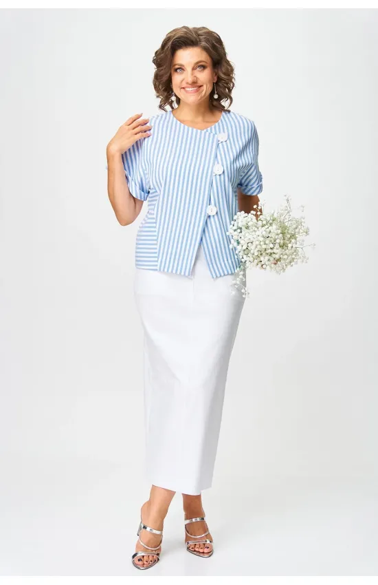 Костюм Michel Chic 1422 белый + полоска