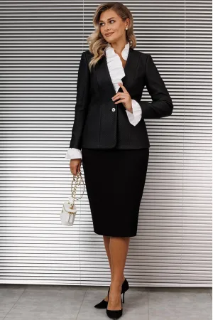 Костюм Мода-Юрс 25-2838 черный, белый