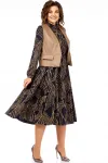 Костюм Милора-стиль 1380/1 черный + капучино (листья) Костюм Милора-стиль 1380/1 черный + капучино (листья)