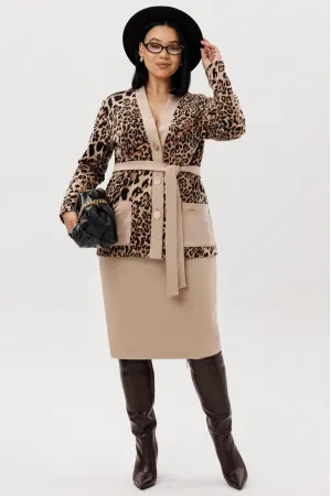 Костюм Anastasia 1293 бежевый (анималистический принт)
