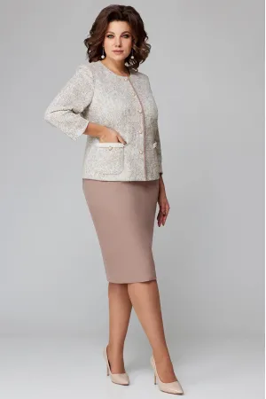 Костюм Мишель стиль 1216-1 бежево-голубой