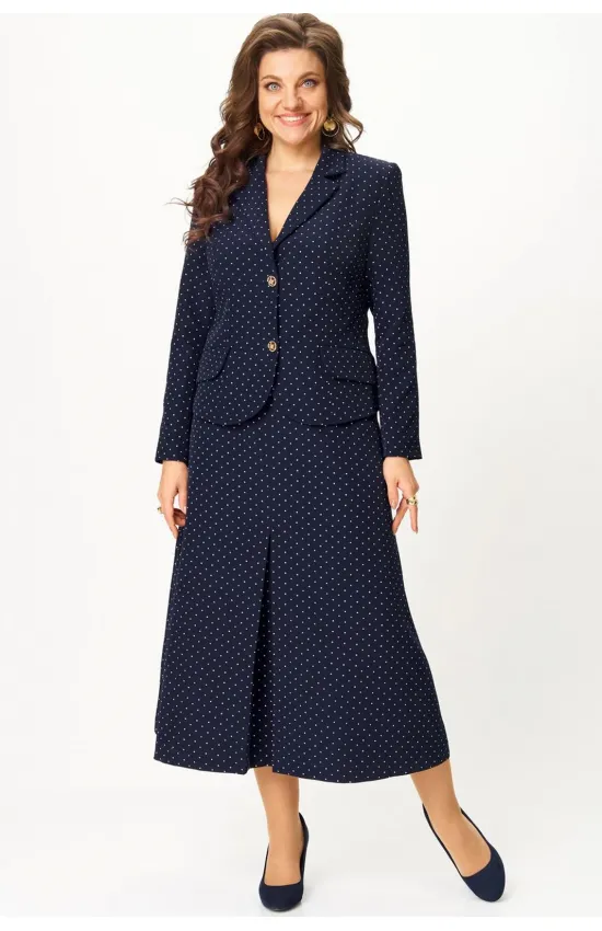 Костюм Svetlana Style 2174 темно-синий в горох