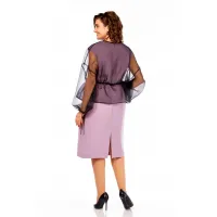 Костюм Ольга Стиль С973 пудрово-розовый-черный