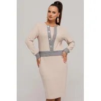 Костюм Галеан Cтиль 996 бежевый с серым