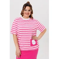 Костюм Michel Chic 1405 розовый + полоска