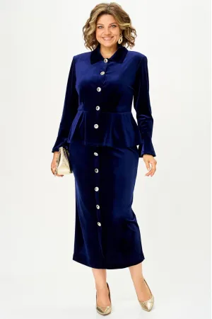 Костюм Svetlana Style 2387 синий бархат