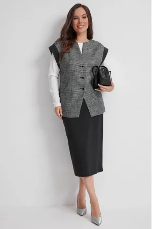 Костюм Магия Моды 2627 серый+черный
