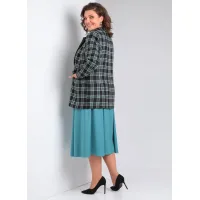 Костюм YOUR SIZE Черный в цветную клетку/ Бледно-бирюзовый