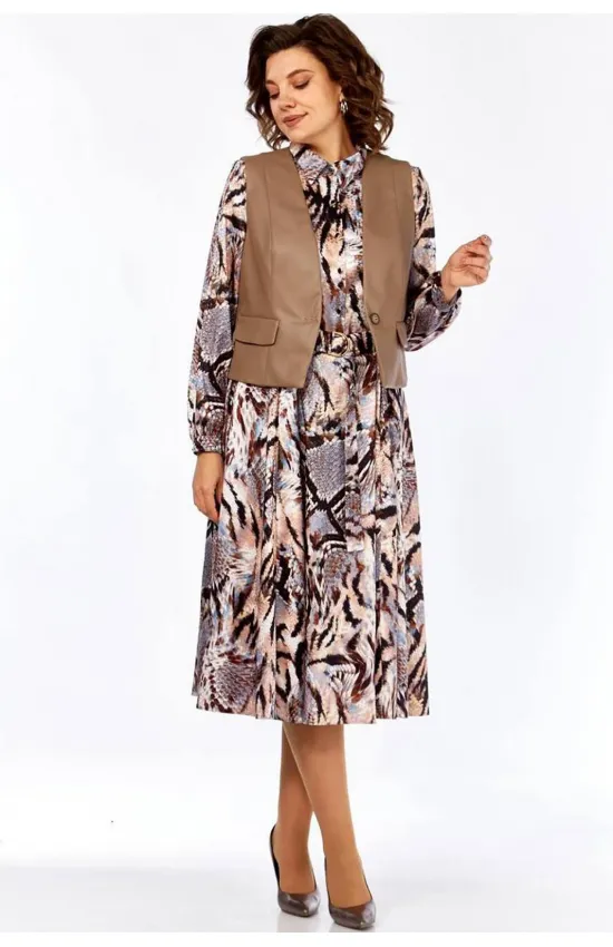 Костюм Милора-стиль 1380 абстракция + капучино
