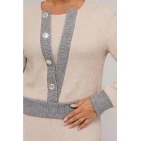 Костюм Галеан Cтиль 996 бежевый с серым