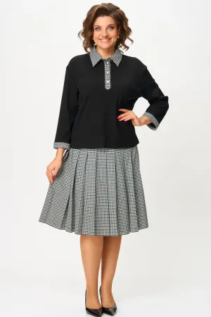Костюм Svetlana Style 2134 черный гусиная лапка