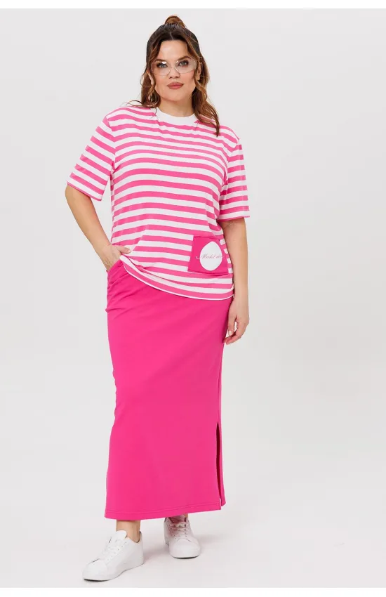 Костюм Michel Chic 1405 розовый + полоска