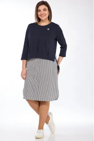 Костюм Lady Style Classic 1552 Темно-синий серым