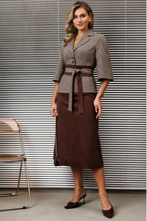 Костюм Мода-Юрс 25-2618-0 каштан_бежевый