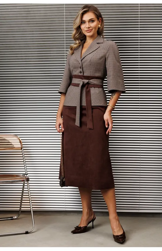 Костюм Мода-Юрс 25-2618-0 каштан_бежевый