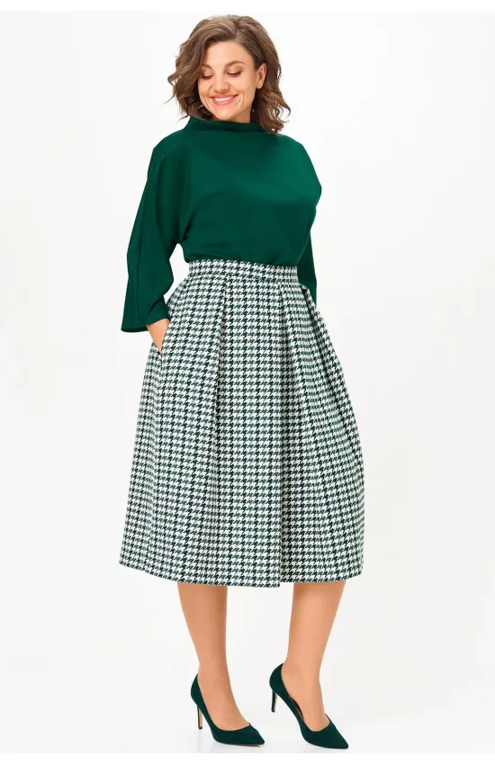 Костюм Anastasia 1304.1 изумрудный/гусиная лапка