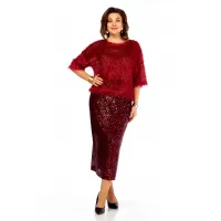 Костюм Ольга Стиль Л413 темный-красный