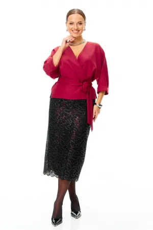 Костюм T&N 7706 бордо блеск и черный