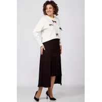 Костюм Кокетка и К 1250 белый+баклажан