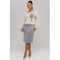 Костюм Галеан Cтиль 993 серый с бежем