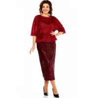 Костюм Ольга Стиль Л413 темный-красный