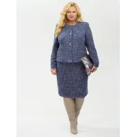 Костюм YOUR SIZE 2266/164 Синий с добавлением бежевых нитей