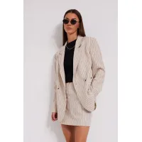 Костюм N.O.W 1589 бежевый в полоску, черный