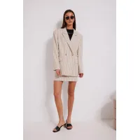 Костюм N.O.W 1589 бежевый в полоску, черный