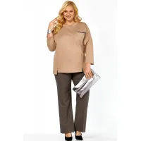 Костюм Элль-стиль 2437 бежевый, темный беж