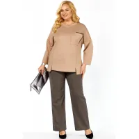 Костюм Элль-стиль 2437 бежевый, темный беж