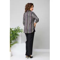 Костюм Асолия 1504 мультиколор полоска + чёрный