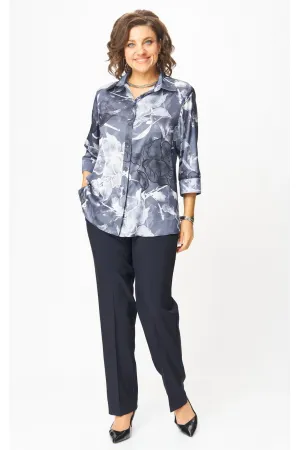 Костюм БелЭльСтиль 877-326/596-279 синий принт+синий