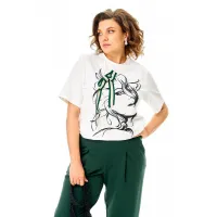 Костюм Michel Chic 1458 темный изумруд+белый