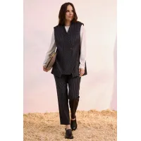 Костюм Магия Моды 2628 темно-синий в полоску+светлый беж