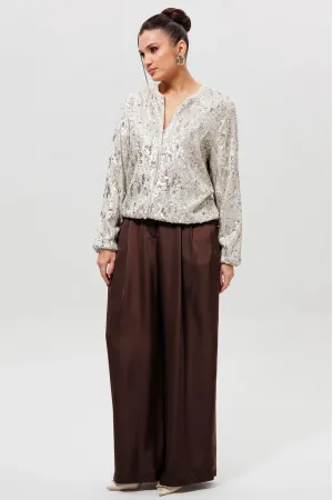 Костюм MisLana 1283/1 серебро/шоколад