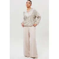 Костюм MisLana 1279к серебро/беж