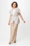 Костюм Michel Chic 1429 бежевый/белый полоска