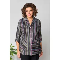 Костюм Асолия 1504 мультиколор полоска + чёрный