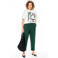 Костюм Michel Chic 1458 темный изумруд+белый