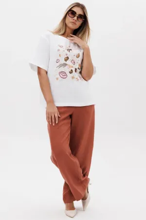 Костюм Ma cherie 3157 белый+терракотовый