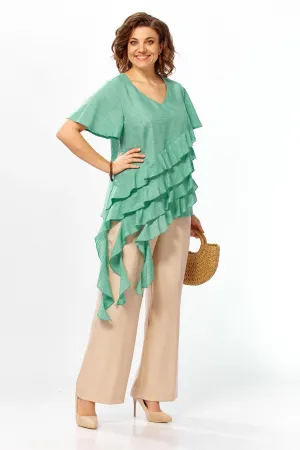 Костюм Mira Fashion 5696 зеленый+бежевый