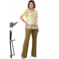 Костюм Alani 2371 оливковый+оттенки желтого