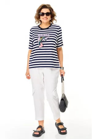 Костюм Michel Chic 1456 белый + полоска