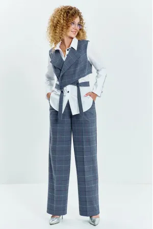 Костюм Euromoda 623 серая клетка+белый