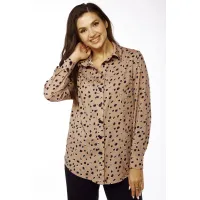 Костюм LUCKY FOX 1342 бежевая блузка + черные брюки