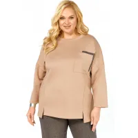 Костюм Элль-стиль 2437 бежевый, темный беж