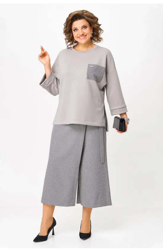 Костюм Michel Chic 1362-2 серый + клетка