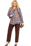 Костюм Элль-стиль 2398/2 коричневый, голубой принт.